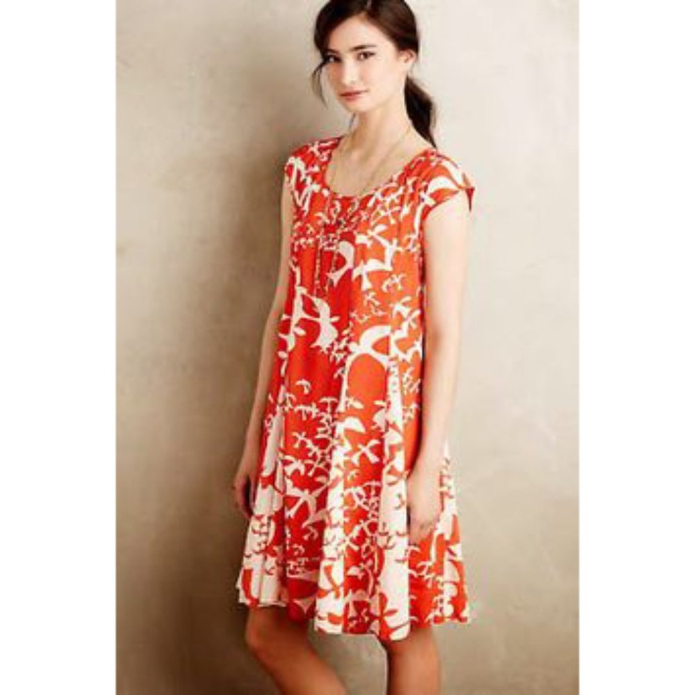 Anthropologie Maeve Indiga Bird Swing Dress
